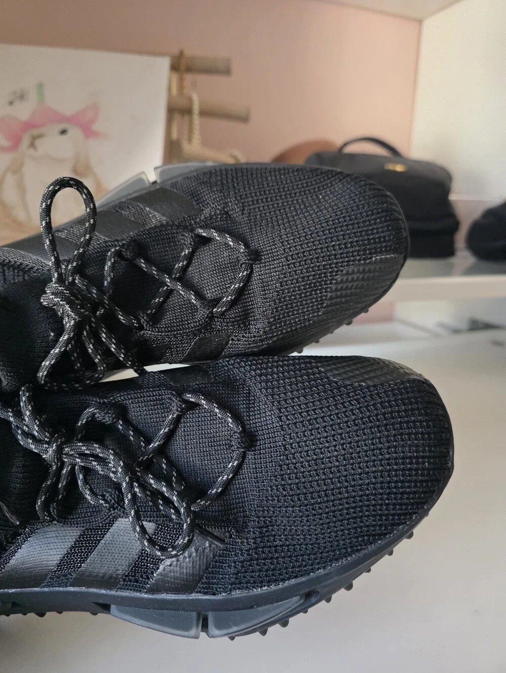 adidas Black Knit Slip-On Sneakers